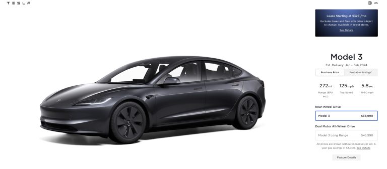 Tesla launches Model 3 Highland refresh in North America
